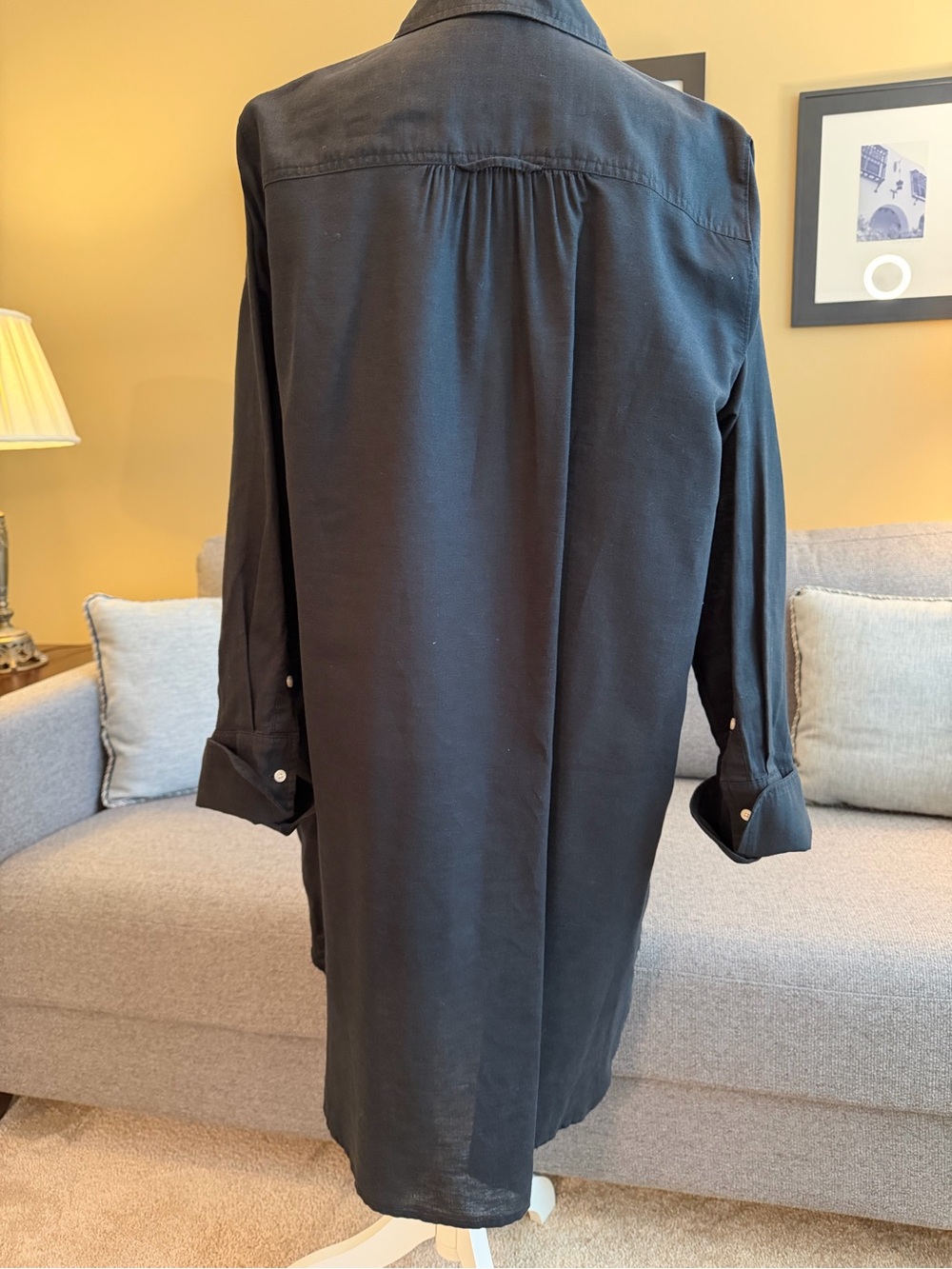 J Crew Black Button-Front Shirt Dress - Picture 4 of 9